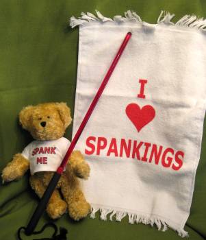 Three Piece Set  - Mrs. Spankiac - Crying Towel - Acrylic Ever Ready 18" Cane a Great price only  $32.95