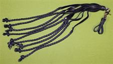 Two Finger Black Braided Cat-of-9 Tails FLOGGER - only $34.95