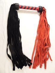 Red & Black 2-sided Flogger, 24/24 Suede Falls, 44+" $51.99