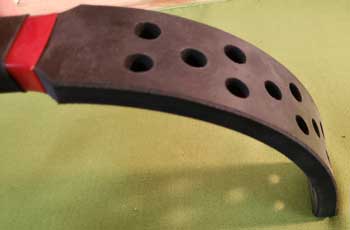 Rouge Shoe Shaped wooden bondage paddle for spanking with black rubber sole  bdsm flogger