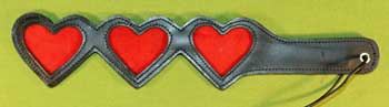 Leather Three Heart Paddle 16" Long and 3" Wide $24.99 - NOW only $19.99