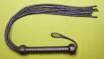 CAT O' NINE Braided FLOGGER All Black -  27"   A HUGE OUCH only $45.99